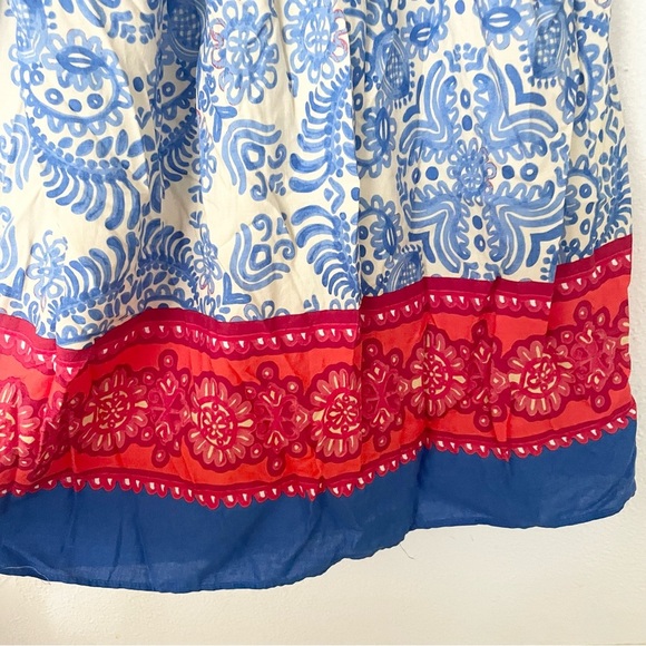 Zara * Linen Blend Printed Maxi Midi Dress Blue Boho Flowy - Picture 9 of 13